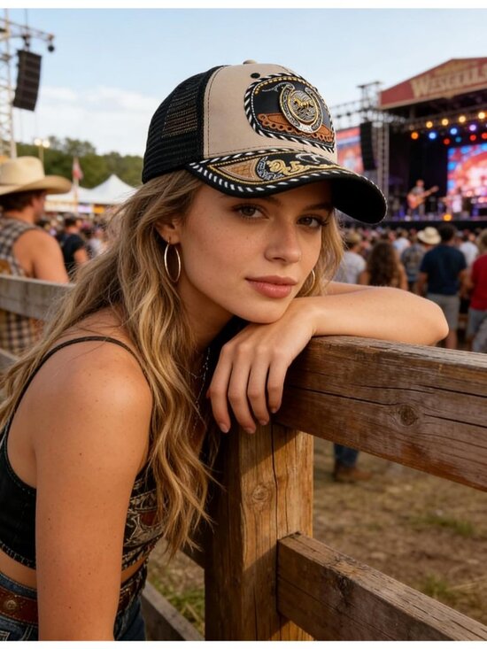 Unisex Grey 2 Western Trucker Hat Vintage Cowboy Country Cute Baseball Cap Western Trucker Hats | Cowgirl Baseball Caps & Country Caps main image 4